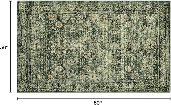 Morebes Vintage Throw Rugs, Boho 3x5 Washable Rug Non Slip, Soft Area Rug - Image 2