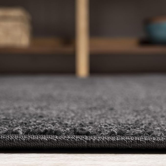 JONATHAN Y Haze Solid Low-Pile Black 4x6 Oval Indoor Area Rug, Minimalist - Image 5