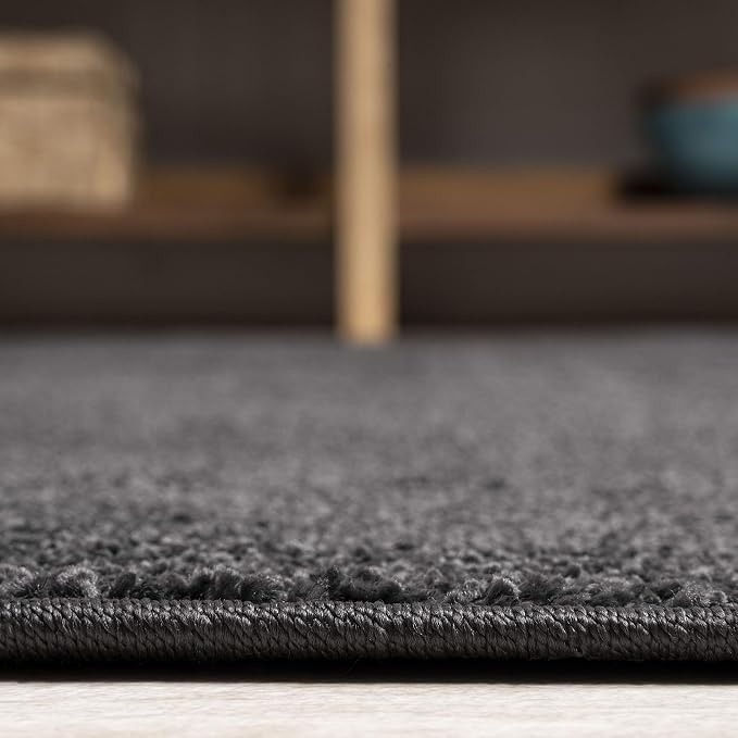 JONATHAN Y Haze Solid Low-Pile Black Indoor Area Rug 5x8, Minimalist, - Image 8