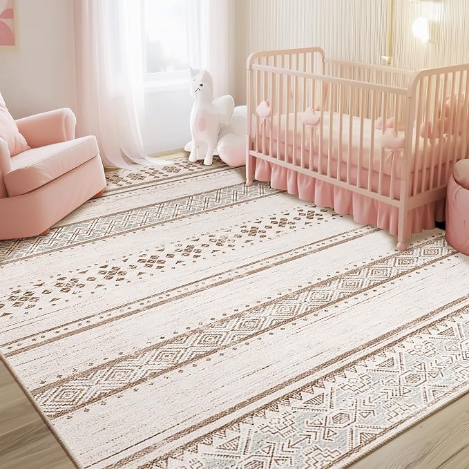 BESTSWEETIE 5x7 Area Rugs for Living Room Washable Moroccan Farmhouse Neutral by BESTSWEETIE