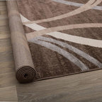 Rugshop Modern Wavy Circles Design Accent Rug, Fade-Resistant Carpet - Image 4