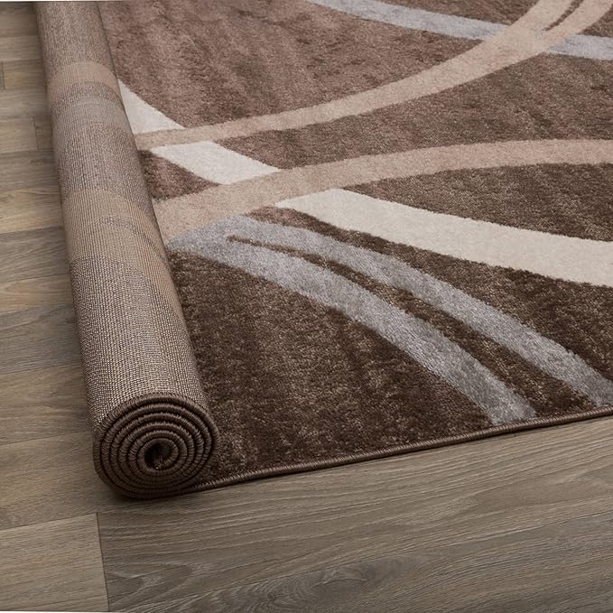 Rugshop Modern Wavy Circles Design Area Rug, Fade-Resistant Carpet - Image 4