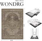 4x6 Brown Washable Vintage Area Rug - Image 2