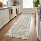jinchan Fiora Hallway Runner Rug 3x8 Machine Washable Runner Rug Taupe Vintage by JINCHAN