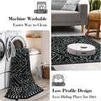 Wonnitar Moroccan Washable Rug 4x6, Non-Slip Farmhouse Bedroom Carpet Dorm Room - Image 3