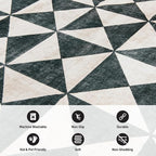 Rugshop Geometric Diamond Washable Non Slip Area Rug 2' x 3' Cream - Image 9