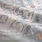 Phantoscope Washable Area Rug 4'x6' Non-Slip, Vintage Neutral Rugs - Image 4