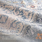 Phantoscope Washable Area Rug 8'x10' Non-Slip, Vintage Neutral Rugs - Image 3