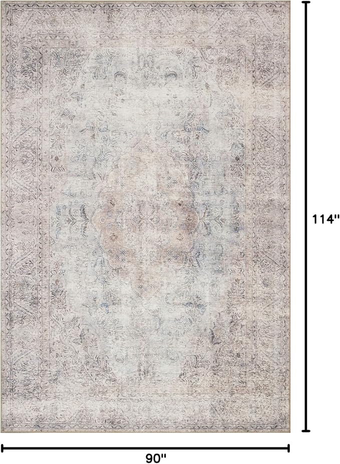 Loloi Loren Collection LQ-04 Silver/Slate 7'-6" x 9'-6" Area Rug - Image 2