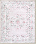 Wonnitar Floral Bow Print 8x10 Area Rugs, Washable Pink Rugs - Image 2