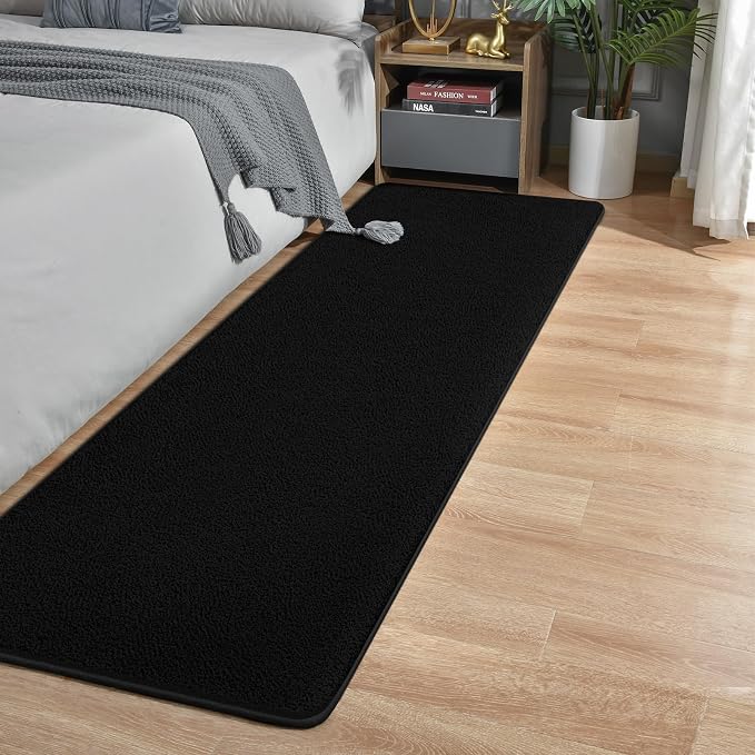 Runner Rug for Hallway, 2x8 Feet Non-Slip Washable Black Long Area Rug Runners - Image 3