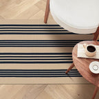 KOZYFLY Striped Front Door Mat 27.5x43 Inches Brown and Black Front Door Rug - Image 3
