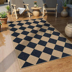 Lahome Checkered Easy Jute 3x5 Outdoor Patio Rug, Washable Rugs - Image 7