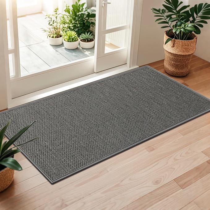 LEKEEPGO Long Door Mat 24"x59", Non Slip Door Mat Indoor Entrance, Rubber - Image 2