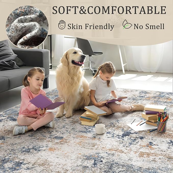 2x3 Machine Washable Area Rug for Entryway, Kids and Pets Friendly for Bedroom - Image 4