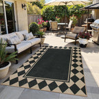 Moynesa Easy Jute Outdoor Rug 5x7 Area Rugs, Washable Checkered Rugs - Image 6