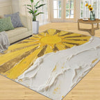 Boho Sun Runner Rugs 3x6ft, Abstraction Deco Bedside Rug, Minimalist Sunburst - Image 3