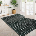 Lahome Moroccan Black Rug for Bedroom Washable Area Rugs 4x6 Non-Slip - Image 7