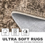 KILOCOCO Area Rug 3x5 Entryway Rug Washable Printed Vintage Floral Rubber - Image 6