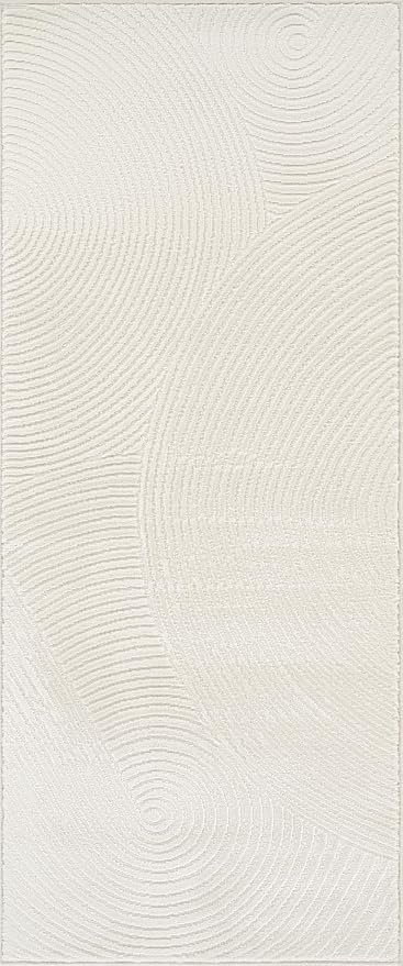 Abani Cream Area Rug for Living Room, Bedroom- Zen Reiki Pattern- 2'6" x 6' - Image 2