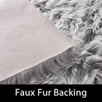 Latepis 5x8 Gray Area Faux Fur Rug - Image 3