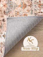 SERISSA Boho Washable Runner Rug, 2x5 Non-Slip Vintage Peach Cream Hallway - Image 3