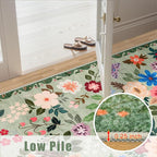 Area Rugs 9x12 Living Room: Floral Washable Rug Vintage Large Soft Boho - Image 8