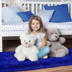 Blue Runner Rug for Hallway, Bedroom Bedside Plush Rugs, Non Slip Fluffy Shaggy - Image 6