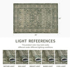 Vintage Washable Area Rug for Living Room, Low Pile 9x12 Non Slip Carpet - Image 2