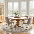 Round Rug Living Room Rugs: 7x7 Washable Boho Neutral Large Circle Soft Indoor - Image 5