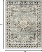9x12 Area Rugs - 9x12 Washable Area Rug Indoor Vintage Rug Print Rug Low-Pile - Image 2