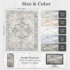 Farmhouse Distressed 8x10 Rugs for Living Room Bedroom, Washable Non Slip - Image 2