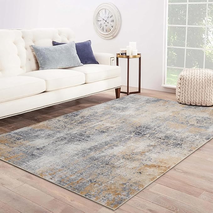 Area Rug 8×10, Large Vintage Boho Rug, Ultra-Soft Low Pile, Non Slip, Stain by DomitapisRug