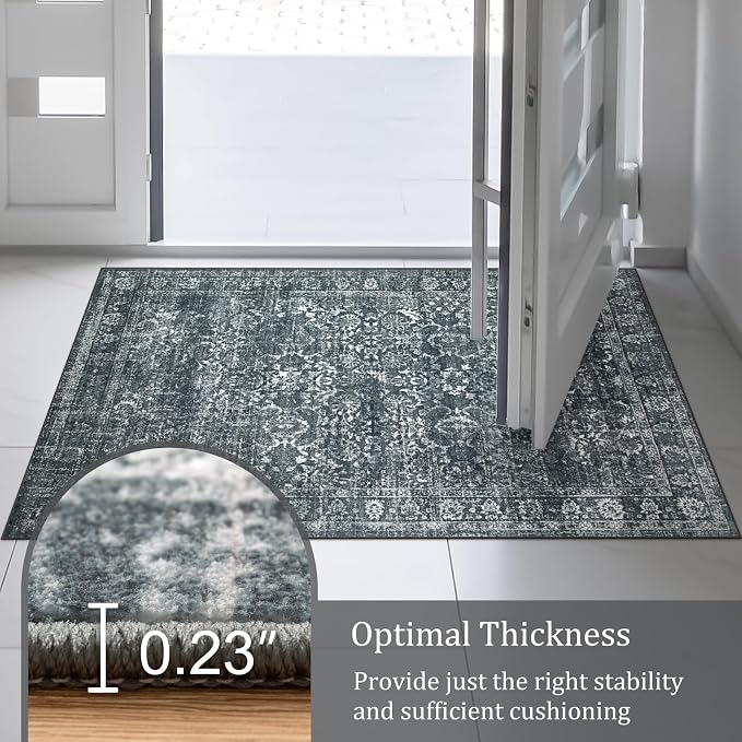 Morebes Washable Area Rugs 9x12 Living Room, Soft Black Rugs - Image 7