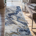 2x8 Runner Rug for Hallways Kitchen Modern Abstract Washable Runner Rug Soft - Image 3