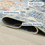 Area Rugs 4x6, Low Pile Washable Rugs, Soft Vintage Distressed Rugs - Image 6