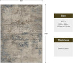 GENIMO Washable 5x7 Area Rugs for Living Room, Non Slip Modern Abstract Rug - Image 2