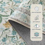 Lahome Light Blue Bedroom Rug 8x10 Under Bed, Boho Washable Rugs - Image 8