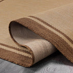 CAMILSON Indoor Outdoor Rug, 10x14 Bordered Natural Brown Modern Large Area Rugs - Image 8