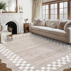 GarveeHome 8x10 Area Rug for Living Room Scalloped Washable Large Bedroom Rug by GarveeHome