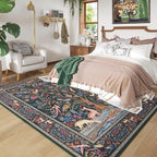 Rugcomf 8x10 Area Rugs Vibrant Tree of Life-Patterned Vintage Washable Area Rug - Image 2