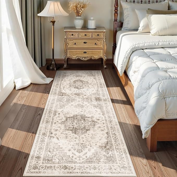 2x6 Hallway Washable Runner Rug Vintage Non-Slip Soft Kitchen Mat Boho - Image 2