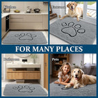 OLANLY Dog Door Mat for Muddy Paws 36x24, Paw Print Design, Absorbs Moisture - Image 8