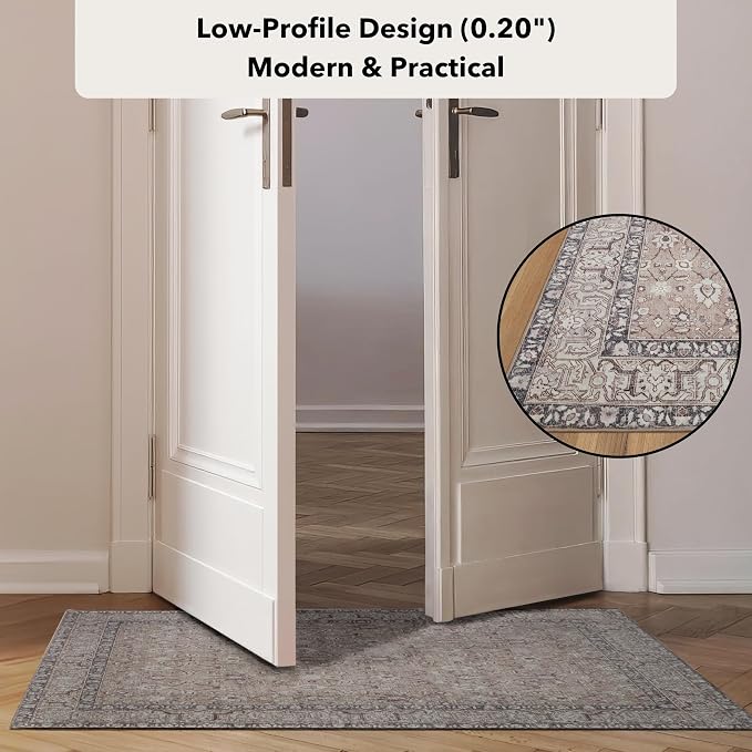 Kuden 2'6"x7' Runner Rug, Machine Washable Area Rug - Image 8