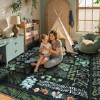 Boho Washable Living Room Bedroom Area Rug 8x10 Under Bed, Floral Large Living - Image 4