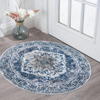 KOZYFLY Round Rug 3 Ft Rugs for Entryway Washable Circle Entrance Rug Non Slip by KOZYFLY