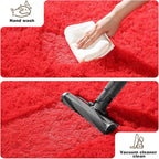 3x5 Red Rug for Bedroom Living Room, Fluffy Small Area Rug Soft Shag Carpet for - Image 6