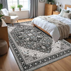 4x6 Black Grey Area Rug for Living Room, Machine Washable Rugs - Image 4