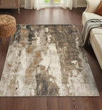 LUXE WEAVERS Lagos Collection Beige 4x5 Abstract Area Rug by LuxeWeavers