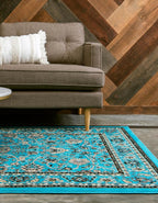 Rugs.com Yasmin Collection Rug – 5' x 8' Turquoise Medium Rug Perfect - Image 8